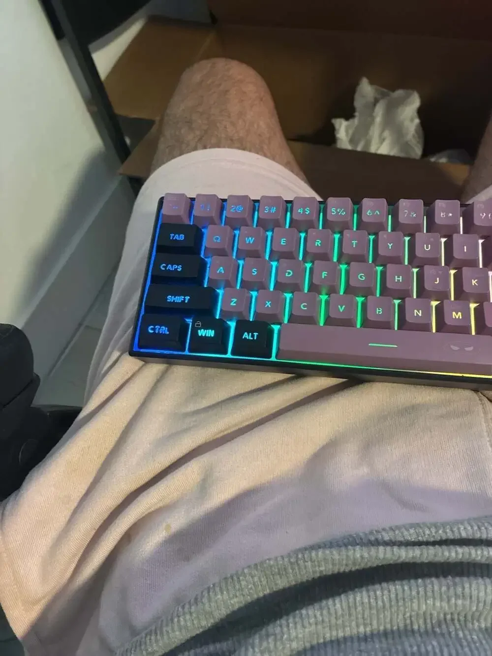 MageGee TS91 60% Mechanical Feel Gaming Keyboard Purple Black RGB